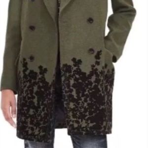 Banana Republic Wool Flocked Hem Pea Coat Medium